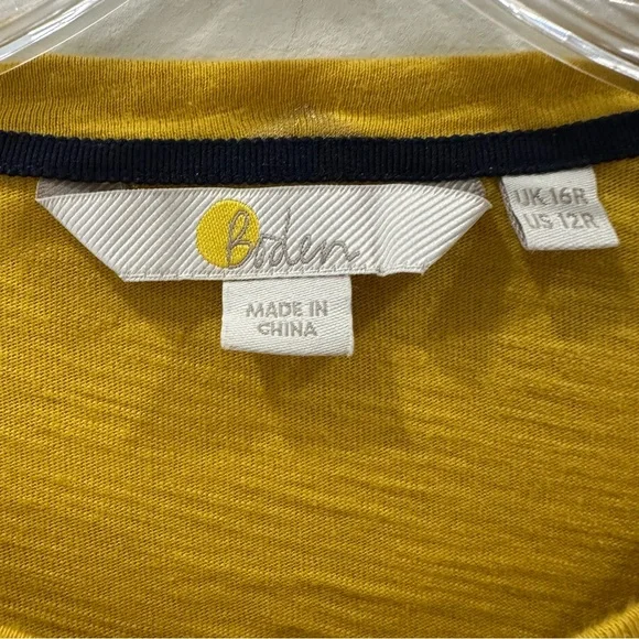 Boden Yellow Jersey T-Shirt Dress With Gold Honeycomb - Women’s US 12R (UK 16R) - Picture 6 of 11